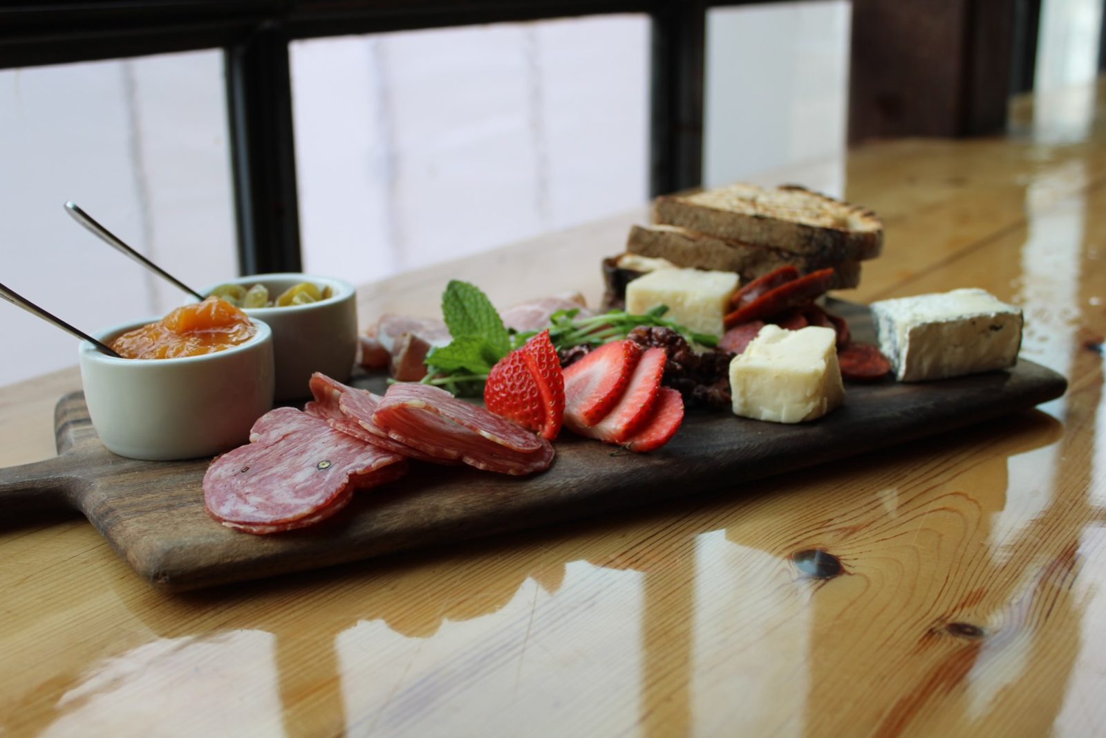 The bar at Figo Wine Bar during happy hour