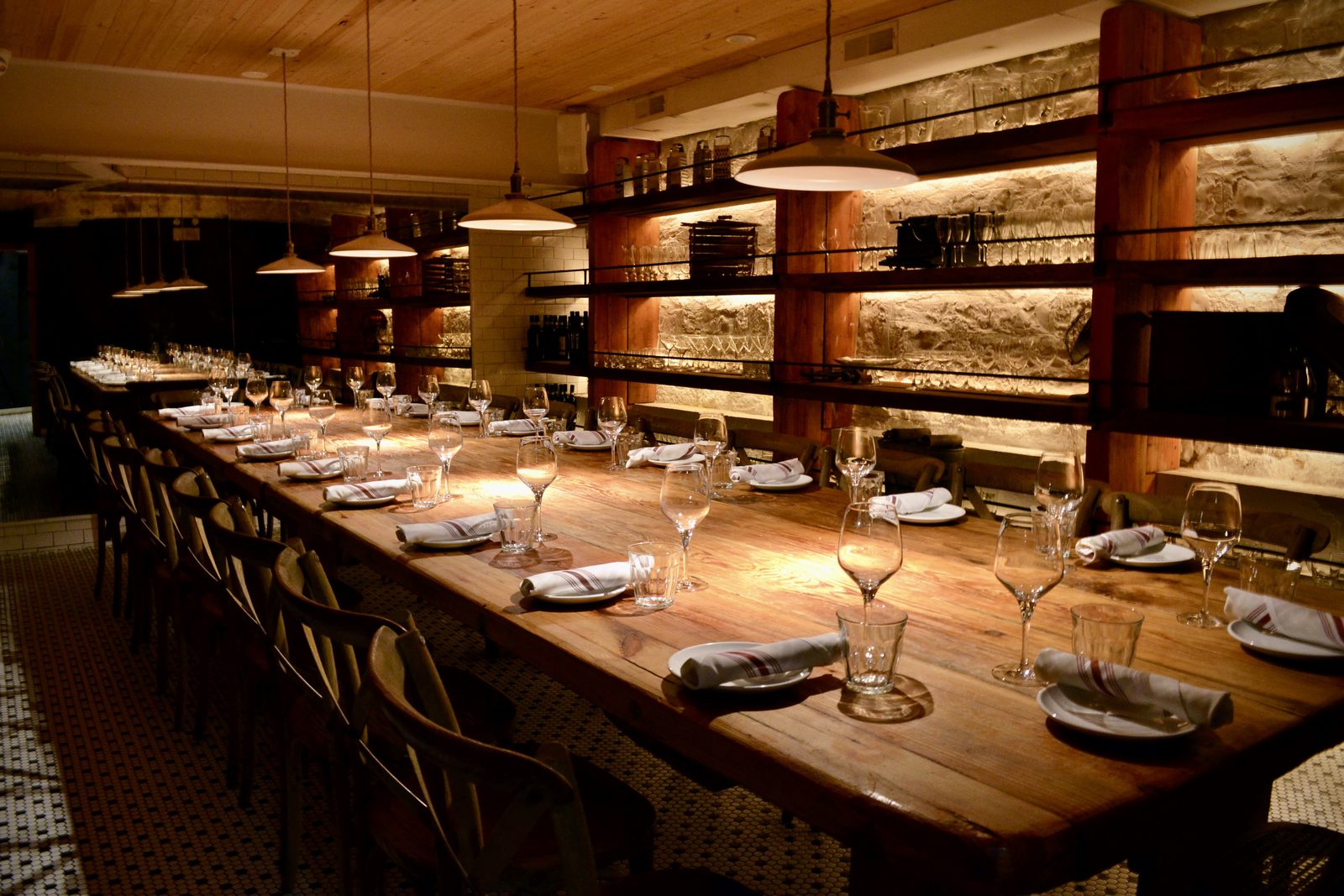 The private wine cellar table at Figo Wine Bar